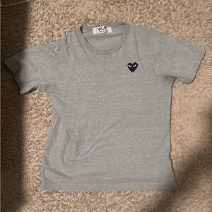 Comme des Garçons PLAY Gray Heart Logo T-Shirt